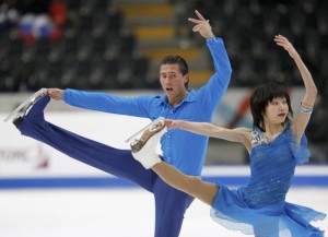 Kavaguti and Smirnov of Russia perform during pairs free skating competition at European Figure Skating Championships in Bern